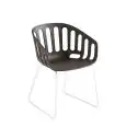 SEDIA BASKET - MOD. BASKET CHAIR ST - SCOCCA IN TECNOPOLIMERO - TELAIO CROMATO O VERNICIATO BIANCO - PER USO INTERNO/ESTERNO - DIM. cm L 59 x P 54 x H 79 - NORMA CE
