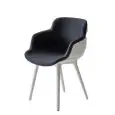 SEDIA CHOPPY SLEEK - MOD. CHOPPY SLEEK BP - STRUTTURA 4 GAMBE IN CO-INIEZIONE METALLO-POLIMERO - SEDUTA IN TECNOPOLIMERO RIVESTITA - PER USO INTERNO - DIM. cm L 50 x P 60 x H 80 - NORMA CE