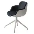SEDIA CHOPPY SLEEK - MOD. CHOPPY SLEEK U - BASAMENTO GIREVOLE A 4 RAZZE SU PIEDINI - SEDUTA IN TECNOPOLIMERO RIVESTITA - PER USO INTERNO - DIM. cm L 72 x P 72 x H 80 - NORMA CE