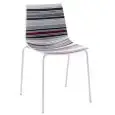 SEDIA COLORFIVE - MOD. COLORFIVE NA - SCOCCA IN TECNOPOLIMERO MULTICOLORE - TELAIO CROMATO, VERNICIATO BIANCO O NERO - PER USO INTERNO/ESTERNO - DIM. cm L 49 x P 48 x H 80 - NORMA CE