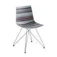 SEDIA COLORFIVE - MOD. COLORFIVE TC - SCOCCA IN TECNOPOLIMERO MULTICOLORE - TELAIO A TRALICCIO IN FILO, VERNICIATO BIANCO O NERO - PER USO INTERNO/ESTERNO - DIM. cm L 44 x P 46 x H 82 - NORMA CE