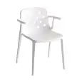 SEDIA ISIDORA CON BRACCIOLI - MOD. ISIDORA B - SEDUTA IMPILABILE IN TECNOPOLIMERO CON BRACCIOLI - PER USO INTERNO/ESTERNO - DIM. cm L 52 x P 52 x H 87 - NORMA CE