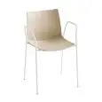 SEDIA KANVAS CON BRACCIOLI - MOD. KANVAS TB - SCOCCA IN TECNOPOLIMERO - TELAIO CROMATO O VERNICIATO BIANCO - PER USO INTERNO/ESTERNO - DIM. cm L 53 x P 50 x H 79 - NORMA CE