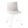 SEDIA KANVAS - MOD. KANVAS TC - SCOCCA IN TECNOPOLIMERO - TELAIO A TRALICCIO IN FILO CROMATO, VERNICIATO BIANCO O NERO - PER USO INTERNO/ESTERNO - DIM. cm L 43 x P 50 x H 79 - NORMA CE