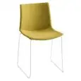 SEDIA KANVAS - MOD. KANVAS S FRONT - SCOCCA IN TECNOPOLIMERO CON FRONTALE RIVESTITO - STRUTTURA A SLITTA CROMATA, VERNICIATA BIANCA O NERA - PER USO INTERNO - DIM. cm L 50 x P 50 x H 79 - NORMA CE