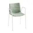 SEDIA KANVAS CON BRACCIOLI - MOD. KANVAS TB FULL - SCOCCA IN TECNOPOLIMERO RIVESTITA - TELAIO CROMATO O VERNICIATO BIANCO - PER USO INTERNO - DIM. cm L 53 x P 50 x H 79 - NORMA CE