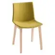 SEDIA KANVAS - MOD. KANVAS BL FRONT - SCOCCA IN TECNOPOLIMERO CON FRONTALE RIVESTITO - TELAIO IN LEGNO DI FAGGIO NATURALE 4 GAMBE - PER USO INTERNO - DIM. cm L 43 x P 50 x H 80 - NORMA CE