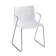 SEDIA KANVAS 2 CON BRACCIOLI - MOD. KANVAS 2 STS - SCOCCA IN TECNOPOLIMERO - TELAIO CROMATO O VERNICIATO BIANCO - PER USO INTERNO/ESTERNO - DIM. cm L 51 x P 55 x H 80 - NORMA CE