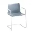 SEDIA KANVAS 2 CON BRACCIOLI - MOD. KANVAS 2 CTLS - SCOCCA IN TECNOPOLIMERO - TELAIO CROMATO O VERNICIATO BIANCO - PER USO INTERNO/ESTERNO - DIM. cm L 57 x P 48 x H 79 - NORMA CE