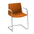 SEDIA KANVAS 2 CON BRACCIOLI - MOD. KANVAS 2 CTLS FRONT - SCOCCA CON FRONTALE RIVESTITO - TELAIO CROMATO O VERNICIATO BIANCO - PER USO INTERNO - DIM. cm L 57 x P 48 x H 79 - NORMA CE