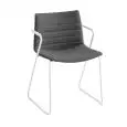 SEDIA KANVAS 2 CON BRACCIOLI - MOD. KANVAS 2 STS FULL - SCOCCA RIVESTITA FULL - TELAIO CROMATO O VERNICIATO BIANCO - PER USO INTERNO - DIM. cm L 51 x P 55 x H 80 - NORMA CE