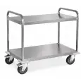 Carrello industriale per carichi pesanti - Mod. 1570-2PL - Struttura in acciaio inox AISI 304 - 2 piani - piano cm 100 x 58 - portata 500 kg - Dimensioni cm 108 x 61 x 96 h