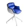 SEDIA CHOPPY - MOD. CHOPPY U - BASAMENTO GIREVOLE A 4 RAZZE SU PIEDINI - SEDUTA IN TECNOPOLIMERO RIVESTITA - PER USO INTERNO - DIM. cm L 72 x P 72 x H 80 - NORMA CE