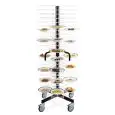 COLONNA PORTAPIATTI - MOD. 3011 - STRUTTURA IN ACCIAIO VERNICIATO NERO - GRIGLIE IN ACCIAIO PLASTIFICATO RILSAN BIANCO - PORTATA N. 96 PIATTI - PIATTI ø cm. 24÷31 - DIMENSIONI cm. L 77 X P 77 X H 180