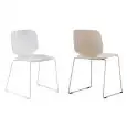 SEDIA BABILA - MOD. BABILA 2740 - TELAIO A SLITTA IN TONDINO Ø 10 mm, CROMATO, VERNICIATO BIANCO O NERO - SCOCCA IN TECNOPOLIMERO CON SEDILE E SCHIENALE DISPONIBILI IN DIVERSI COLORI - PER USO INTERNO - DIM. cm L 54 x P 50 x H 79 - NORMA CE