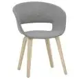 Poltroncina - colore grigio - Struttura in legno multistrato di faggio, scocca imbottita, rivestimento in tessuto - Modello 1586-YG100G