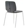 SEDIA BABILA IMBOTTITA - MOD. BABILA 2731 - GAMBE IN TUBO D'ACCIAIO Ø 16 mm CROMATE, VERNICIATE BIANCO O NERO - SCOCCA IN TECNOPOLIMERO RIVESTITA IN TESSUTO O FINTA PELLE - PER USO INTERNO - DIM. cm L 48,5 x P 50,5 x H 81 - NORMA CE