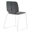 SEDIA BABILA IMBOTTITA - MOD. BABILA 2741 - TELAIO A SLITTA CON TONDINO Ø 10 mm CROMATO, VERNICIATO BIANCO O NERO - SCOCCA IN TECNOPOLIMERO RIVESTITA IN TESSUTO O FINTA PELLE - PER USO INTERNO - DIM. cm L 54,5 x P 50,5 x H 80 - NORMA CE