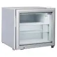 ARMADIETTO FRIGORIFERO SNACK IN ACCIAIO VERNICIATO BIANCO - STATICO - Mod. RNG50 - CAPACITA' Lt 50 - N. 1 PORTA VETRO - TEMPERATURA -15°/-20°C - Dim. cm L 57 x P 53,5 x h 53 - Norma CE