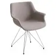 SEDIA MORE IMBOTTITA - MOD. MORE TC - SCOCCA IN PU-FLEX RIVESTITA - TELAIO A TRALICCIO IN METALLO CROMATO, VERNICIATO BIANCO O NERO - PER USO INTERNO - DIM. cm L 60 x P 57 x H 79 - NORMA CE
