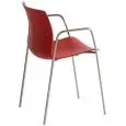 SEDIA SLOT FILL CON BRACCIOLI - MOD. SLOT FILL TB - SCOCCA IN TECNOPOLIMERO - TELAIO IN METALLO 4 GAMBE CROMATO O VERNICIATO BIANCO - PER USO INTERNO/ESTERNO - DIM. cm L 56 x P 48 x H 82 - NORMA CE