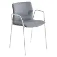 SEDIA SLOT CON BRACCIOLI - MOD. SLOT M TB - SEDIA IMBOTTITA - TELAIO IN METALLO CROMATO O VERNICIATO BIANCO - PER USO INTERNO - DIM. cm L 56 x P 48 x H 82 - NORMA CE
