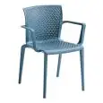 SEDIA SPYKER CON BRACCIOLI - MOD. SPYKER - SEDIA IMPILABILE IN TECNOPOLIMERO - PER USO INTERNO/ESTERNO - DIM. cm L 45,5 x P 53 x H 79,5 - NORMA CE