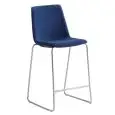SGABELLO AKAMI IMBOTTITO - MOD. AKAMI ST 75 - SGABELLO CON SEDUTA IN TECNOPOLIMERO RIVESTITA - TELAIO IN METALLO CROMATO O VERNICIATO - PER USO INTERNO - DIM. cm L 50 x P 55 x H 113 - NORMA CE