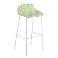 SGABELLO ALHAMBRA - MOD. ALHAMBRA 77 - SGABELLO CON SEDUTA IN TECNOPOLIMERO - TELAIO CROMATO O VERNICIATO - PER USO INTERNO/ESTERNO - DIM. cm L 43 x P 50 x H 90 - NORMA CE