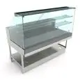 VETRINA SNACK NEUTRA - MOD. VSNVAD - SEMILAVORATA DA PANNELLARE - VETRI ALTI DIRITTI - PIANO ESPOSITIVO IN ACCIAIO INOX AISI 304 - NORMA CE - PROFONDITA' PIANO ESPOSITIVO: 66,5 CM