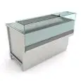 VETRINA PER VENDITA PIZZA - MOD. BREAK PIZZA VBD115 - SEMILAVORATA DA PANNELLARE - VETRI DRITTI APRIBILI - BASAMENTO IN TUBOLARE D'ACCIAIO VERNICIATO - PIANO IN ACCIAIO INOX - N. 3 CASSETTI DA 1/6 - DIM. Cm P 68,8 x H 115,1