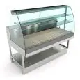 VETRINA PER VENDITA PANE - MOD. BREAK PANE VAC - SEMILAVORATA DA PANNELLARE - VETRI ALTI CURVI APRIBILI - BASAMENTO IN TUBOLARE D'ACCIAIO VERNICIATO - PIANO IN ACCIAIO INOX - CASSETTO RACCOGLI BRICIOLE IN ACCIAIO E VASSOI ASPORTABILI IN MULTISTRATI DI BET