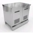 BANCO BIRRA - SEMILAVORATO DA PANNELLARE - MOD. CX88/10P - Con piano inox o con predisposizione per piano in marmo/granito/agglomerato - L. 100cm - N. 2 sportelli inox ventilati - fondo rinforzato - DIM. Cm L 100 x P 70 x h 93,1 o 95,1