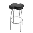 SGABELLO CROSS - MOD. CROSS - SEDUTA IN PELLE - TELAIO IN METALLO CROMATO - PER USO INTERNO - DIM. cm L 42 x H 79 - NORMA CE