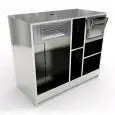 RETROBANCO BAR NEUTRO PER MACCHINA CAFFE' - MOD. RBBNMC63I125 - STRUTTURA IN ACCIAIO INOX - Dim. Cm L 125 x P 63 x h 110