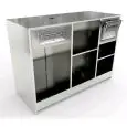 RETROBANCO BAR NEUTRO PER MACCHINA CAFFE' - MOD. RBBNMC63I150 - STRUTTURA IN ACCIAIO INOX - DIM. Cm L 150 x P 63 x h 110