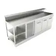BANCO BAR REFRIGERATO - SEMILAVORATO DA PANNELLARE - MOD. BBR25CB3V - ALIMENTAZIONE V 230/50Hz MONOFASE - CON PREDISPOSIZIONE PER BANCALINA - PIANO CON INVASO - CON UNITA' CONDENSATRICE INCORPORATA - DIM. Cm L 250 x P 70 x h 113,1