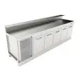 BANCO BAR REFRIGERATO - SEMILAVORATO DA PANNELLARE - MOD. BBR30CB5V - ALIMENTAZIONE V 230/50Hz MONOFASE - CON PREDISPOSIZIONE PER BANCALINA - PIANO CON INVASO - CON UNITA' CONDENSATRICE INCORPORATA - DIM. Cm L 300 x P 70 x h 113,1