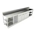 BANCO BAR REFRIGERATO - SEMILAVORATO DA PANNELLARE - MOD. BBR40CB4V - ALIMENTAZIONE V 230/50Hz MONOFASE - CON PREDISPOSIZIONE PER BANCALINA - PIANO CON INVASO - CON UNITA' CONDENSATRICE INCORPORATA - DIM. Cm L 400 x P 70 x h 113,1