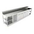 BANCO BAR REFRIGERATO - SEMILAVORATO DA PANNELLARE - MOD. BBR40CB5V - ALIMENTAZIONE V 230/50Hz MONOFASE - CON PREDISPOSIZIONE PER BANCALINA - PIANO CON INVASO - CON UNITA' CONDENSATRICE INCORPORATA - DIM. Cm L 400 x P 70 x h 113,1