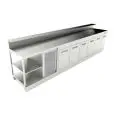 BANCO BAR REFRIGERATO - SEMILAVORATO DA PANNELLARE - MOD. BBR40CB6V - ALIMENTAZIONE V 230/50Hz MONOFASE - CON PREDISPOSIZIONE PER BANCALINA - PIANO CON INVASO - CON UNITA' CONDENSATRICE INCORPORATA - DIM. Cm L 400 x P 70 x h 113,1