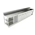 BANCO BAR REFRIGERATO - SEMILAVORATO DA PANNELLARE - MOD. BBR45CB6V - ALIMENTAZIONE V 230/50Hz MONOFASE - CON PREDISPOSIZIONE PER BANCALINA - PIANO CON INVASO - CON UNITA' CONDENSATRICE INCORPORATA - DIM. Cm L 450 x P 70 x h 113,1