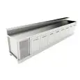 BANCO BAR REFRIGERATO - SEMILAVORATO DA PANNELLARE - MOD. BBR45CB8V - ALIMENTAZIONE V 230/50Hz MONOFASE - CON PREDISPOSIZIONE PER BANCALINA - PIANO CON INVASO - CON UNITA' CONDENSATRICE INCORPORATA - DIM. Cm L 450 x P 70 x h 113,1