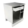 BANCO CASSA BAR NEUTRO- SEMILAVORATO DA PANNELLARE - MOD. BBN/CASSA75 - PIANO IN ACCIAIO INOX AISI 304 SCOTCH BRITE - DIM. Cm L 75 x P 70 x h 95,1