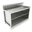 BANCO BAR NEUTRO - SEMILAVORATO DA PANNELLARE - MOD. BBN15 - CON PREDISPOSIZIONE PER BANCALINA - PIANO DI LAVORO CON INVASO - DIM. Cm L 150 x P 70 x h 113,1