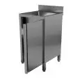 Lavamani armadiato - anta battente - Vasca quadrata - Lunghezza cm 50 - Profondità cm 50 - Altezza cm 85/90 - Dimensioni vasca cm L 33 x P 33 x h 17