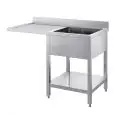 Lavatoio n.1 vasca - con n.1 gocciolatoio per inserimento lavastoviglie - gambe quadre - con ripiano inferiore