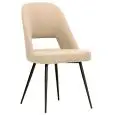 Sedia - colore beige - Struttura in metallo verniciato, seduta e schienale imbottiti, rivestimento in tessuto o ecopelle - Modello 1615-TOP8-Beige-01