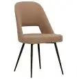 Sedia - colore marrone - Struttura in metallo verniciato, seduta e schienale imbottiti, rivestimento in tessuto o ecopelle - Modello 1615-TOP8BE-04