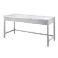Tavolo da lavoro inox - gambe quadre 4x4cm - con cornice su tre lati - piano top spessore cm 4